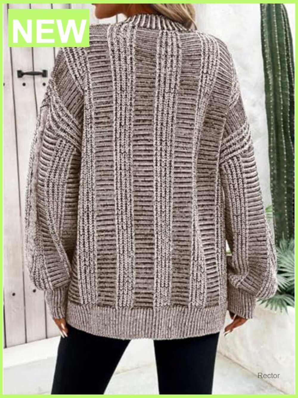 Oversized Cable Knit Cardigan with Pockets Long Sleeve - Picture 5 of 7